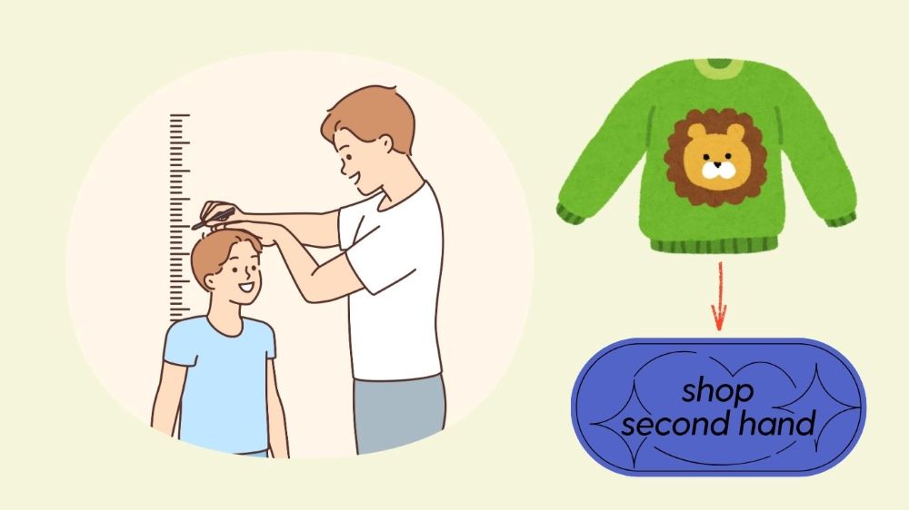 大きくなる子供と着られなくなった服を古着屋へ売る