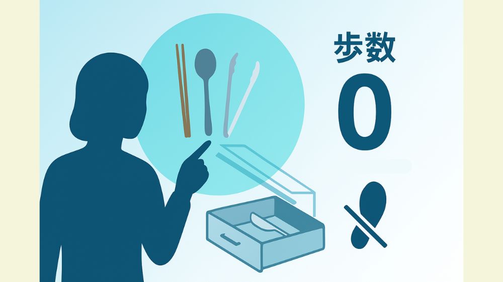 キッチングッズは歩数ゼロで取り出し